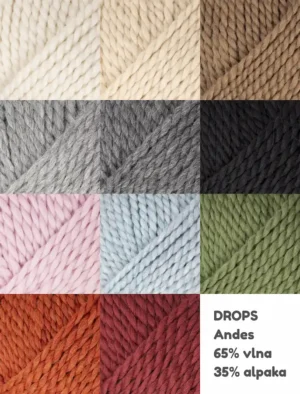 Vzorkovník barev příze Andes DROPS, paleta barev