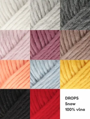 Vzorkovník barev příze Snow DROPS, paleta barev