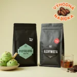 Barrelovaná káva Pistáciová zmrzlina a alchymista. Dva tyto balíčky kávy v sadě barrel aged duo s kopečkem zrmzliny a rumem